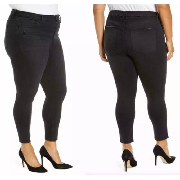 Good American good waist crop‎ black113 plus size 22  NWT $175 - Picture 1 of 7